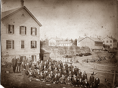 <p>One of the first reunion photos at Lakeland. Look closely and you can see our second president, Herman Muehlmeier.</p>
