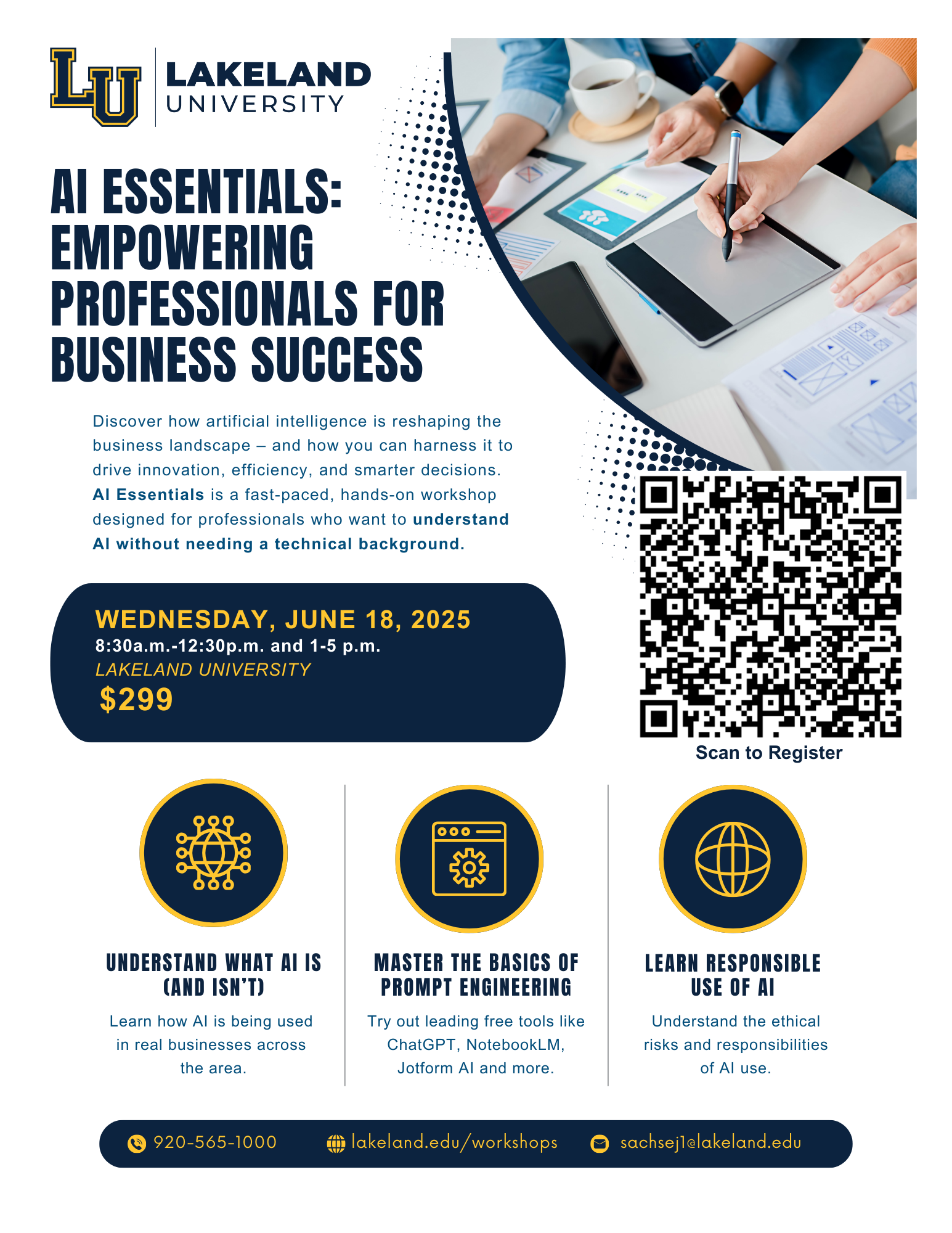 Upcoming Workshop: AI Essentials - Empowering Professionals for Business Success.