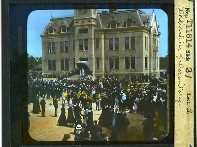 <p>There are lots of reasons to celebrate at Lakeland. In this photo is was a dedication of a new dorm.</p>