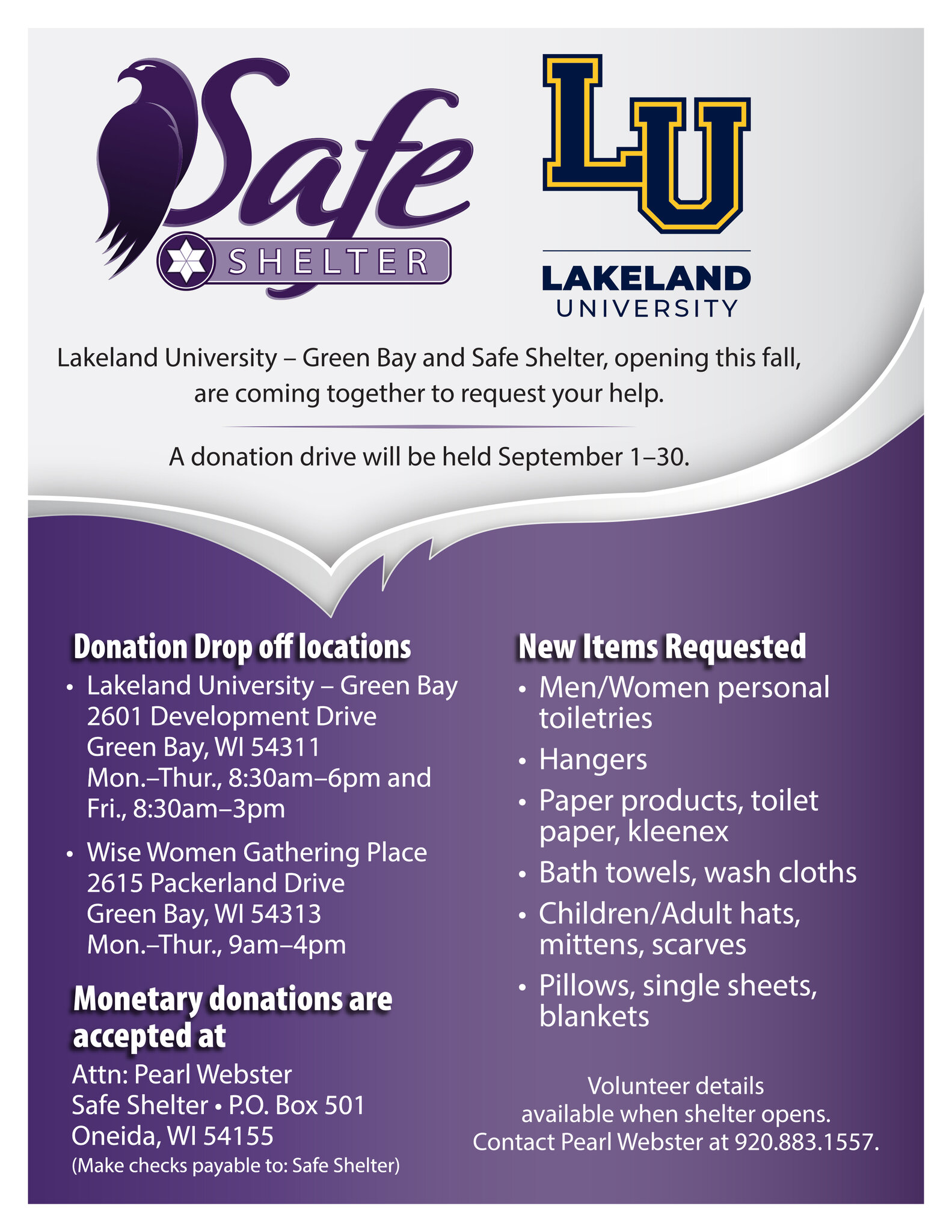 LU Green Bay Center, Oneida Nation partner to open new shelter