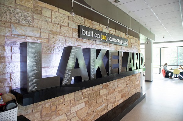Lakeland University donor wall. Built on uncommon ground.