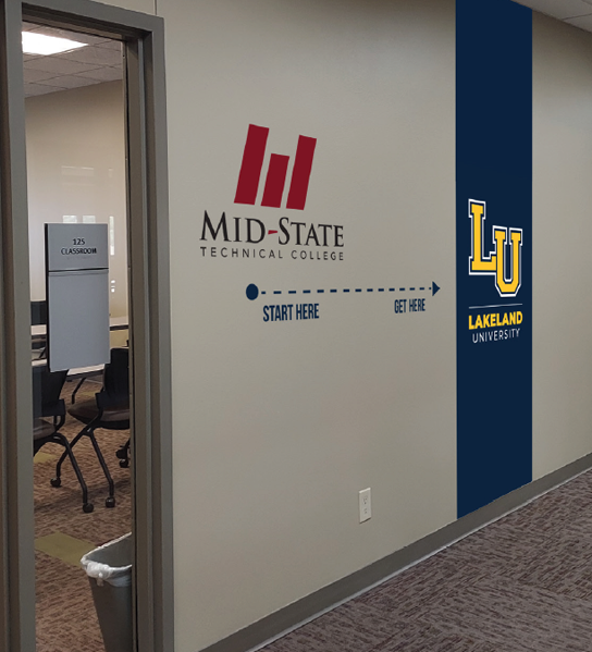 Lakeland University center located in Mid-State technical college.